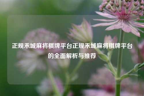 正规禾城麻将棋牌平台正规禾城麻将棋牌平台的全面解析与推荐