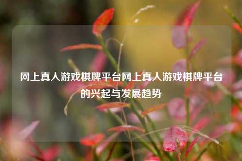 网上真人游戏棋牌平台网上真人游戏棋牌平台的兴起与发展趋势