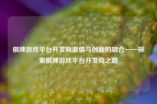 棋牌游戏平台开发商激情与创新的融合——探索棋牌游戏平台开发商之路