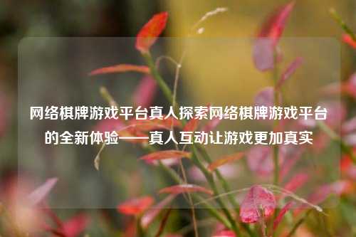 网络棋牌游戏平台真人探索网络棋牌游戏平台的全新体验——真人互动让游戏更加真实