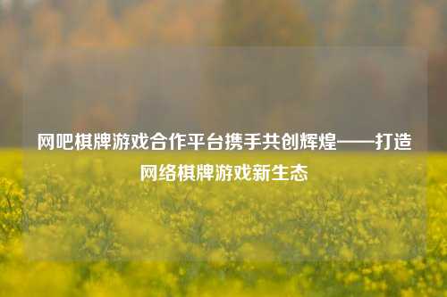 网吧棋牌游戏合作平台携手共创辉煌——打造网络棋牌游戏新生态