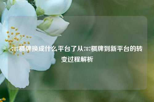 787棋牌换成什么平台了从787棋牌到新平台的转变过程解析