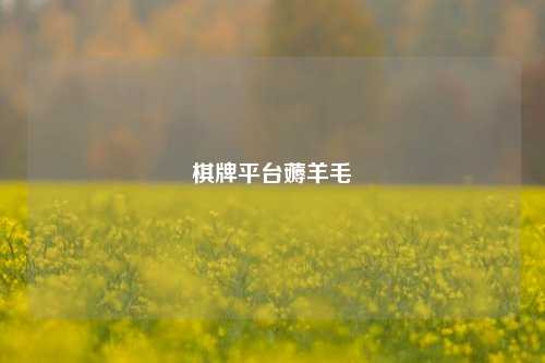 棋牌平台薅羊毛