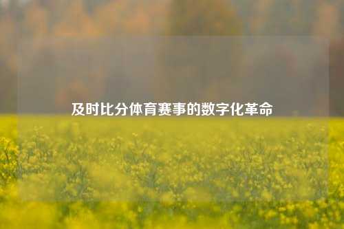 及时比分体育赛事的数字化革命
