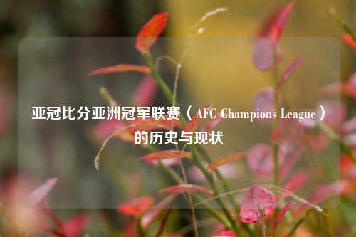 亚冠比分亚洲冠军联赛（AFC Champions League）的历史与现状