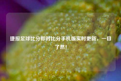 捷报足球比分即时比分手机版实时更新，一目了然！