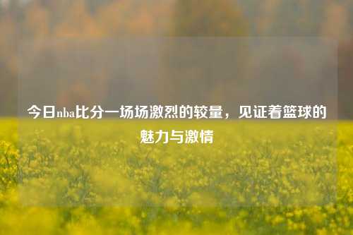 今日nba比分一场场激烈的较量，见证着篮球的魅力与激情