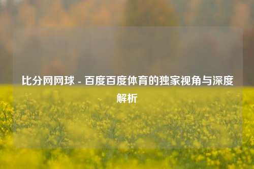 比分网网球 - 百度百度体育的独家视角与深度解析