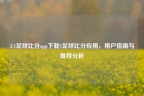 3:1足球比分app下载1足球比分应用，用户指南与推荐分析