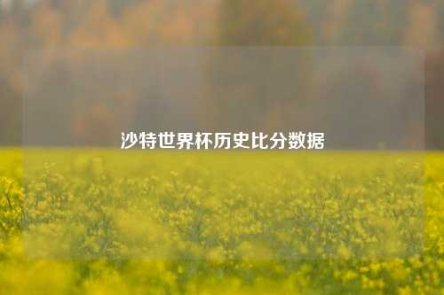 沙特世界杯历史比分数据