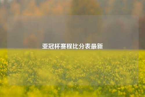 亚冠杯赛程比分表最新