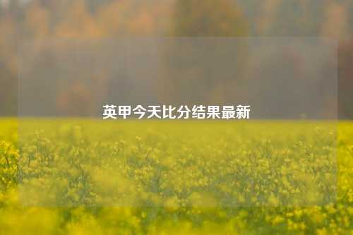 英甲今天比分结果最新