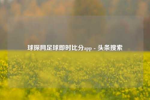 球探网足球即时比分app - 头条搜索