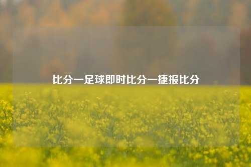 比分一足球即时比分一捷报比分