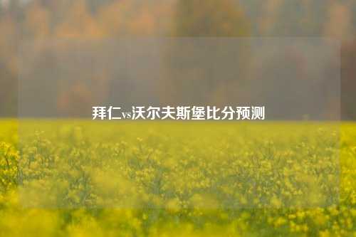 拜仁vs沃尔夫斯堡比分预测