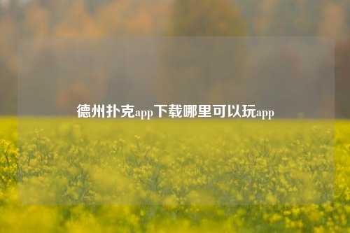 德州扑克app下载哪里可以玩app